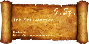 Irk Szilveszter névjegykártya